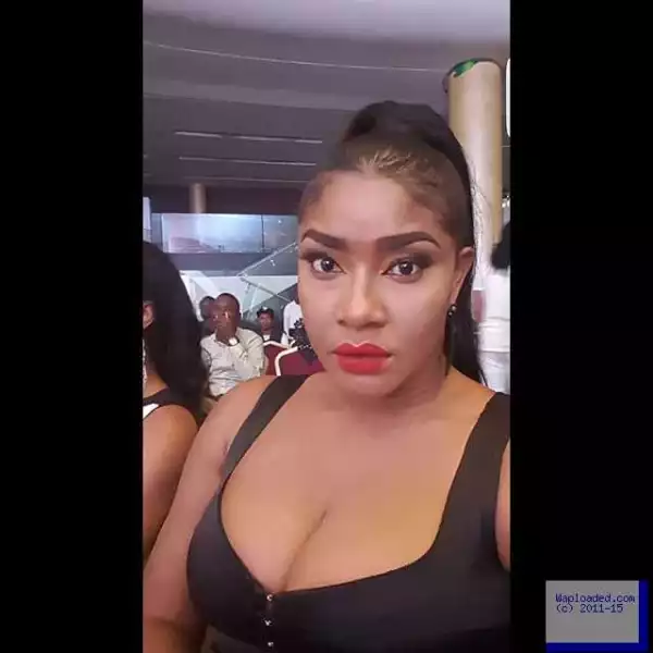 Pic: Actress Angela Okorie, Her Eyebrows & Massive Cleavage Send Xmas Message To Fans